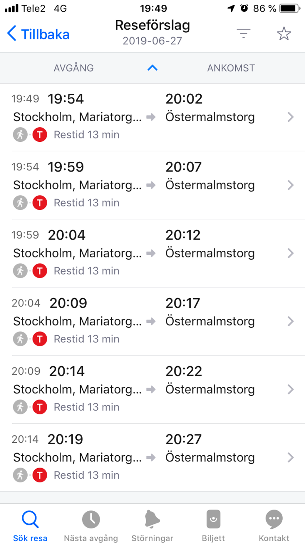 Sökresultatet – före